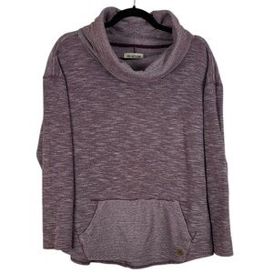 Burton Ellmore Cowl Neck Pocket Pullover Cotton Sweater Large Heathered Purple